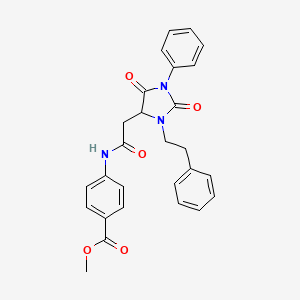 Methyl 4-({[2,5-dioxo-1-phenyl-3-(2-phenylethyl)imidazolidin-4-yl]acetyl}amino)benzoate