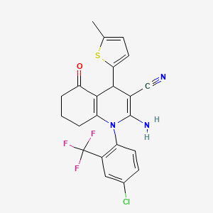 2-amino-1-[4-chloro-2-(trifluoromethyl)phenyl]-4-(5-methyl-2-thienyl)-5-oxo-1,4,5,6,7,8-hexahydro-3-quinolinecarbonitrile