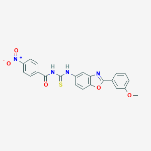 molecular formula C22H16N4O5S B410010 N-{4-nitrobenzoyl}-N'-[2-(3-methoxyphenyl)-1,3-benzoxazol-5-yl]thiourea 