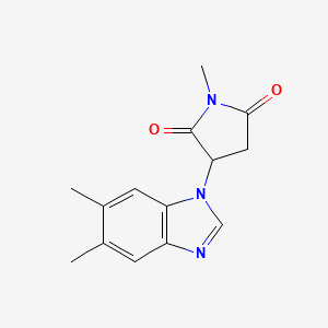 molecular formula C14H15N3O2 B4100109 3-(5,6-dimethyl-1H-benzimidazol-1-yl)-1-methylpyrrolidine-2,5-dione 