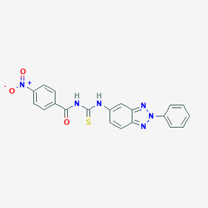 molecular formula C20H14N6O3S B410013 4-nitro-N-[(2-phenyl-2H-benzotriazol-5-yl)carbamothioyl]benzamide 