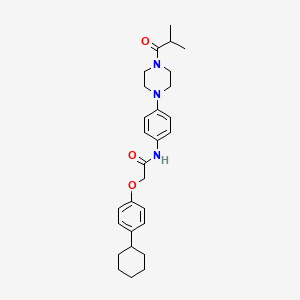 2-(4-cyclohexylphenoxy)-N-{4-[4-(2-methylpropanoyl)piperazin-1-yl]phenyl}acetamide