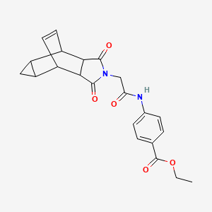 molecular formula C22H22N2O5 B4100187 ethyl 4-{[(1,3-dioxooctahydro-4,6-ethenocyclopropa[f]isoindol-2(1H)-yl)acetyl]amino}benzoate 