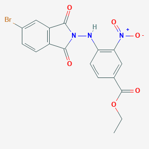 molecular formula C17H12BrN3O6 B410023 ethyl 4-[(5-bromo-1,3-dioxo-1,3-dihydro-2H-isoindol-2-yl)amino]-3-nitrobenzoate 