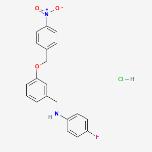 molecular formula C20H18ClFN2O3 B4100231 (4-fluorophenyl){3-[(4-nitrobenzyl)oxy]benzyl}amine hydrochloride 