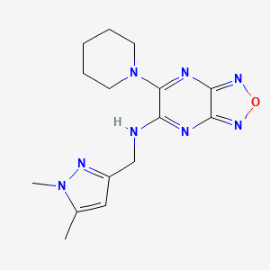 N-[(1,5-dimethylpyrazol-3-yl)methyl]-5-piperidin-1-yl-[1,2,5]oxadiazolo[3,4-b]pyrazin-6-amine