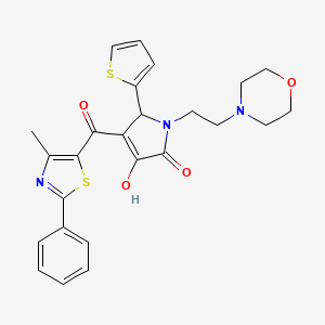 molecular formula C25H25N3O4S2 B4100241 3-hydroxy-4-[(4-methyl-2-phenyl-1,3-thiazol-5-yl)carbonyl]-1-[2-(4-morpholinyl)ethyl]-5-(2-thienyl)-1,5-dihydro-2H-pyrrol-2-one 