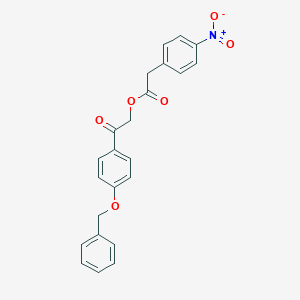 molecular formula C23H19NO6 B410030 2-[4-(Benzyloxy)phenyl]-2-oxoethyl (4-nitrophenyl)acetate 