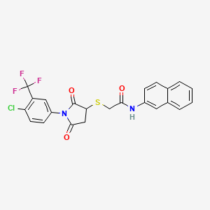 2-({1-[4-chloro-3-(trifluoromethyl)phenyl]-2,5-dioxopyrrolidin-3-yl}sulfanyl)-N-(naphthalen-2-yl)acetamide