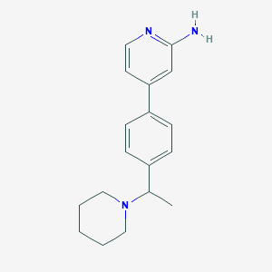 molecular formula C18H23N3 B4100337 4-[4-(1-piperidin-1-ylethyl)phenyl]pyridin-2-amine 