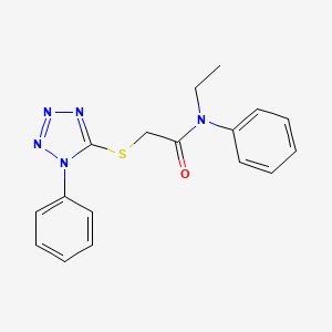 N-ethyl-N-phenyl-2-[(1-phenyl-1H-tetrazol-5-yl)sulfanyl]acetamide