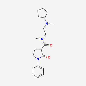 molecular formula C20H29N3O2 B4100364 N-{2-[cyclopentyl(methyl)amino]ethyl}-N-methyl-2-oxo-1-phenyl-3-pyrrolidinecarboxamide 