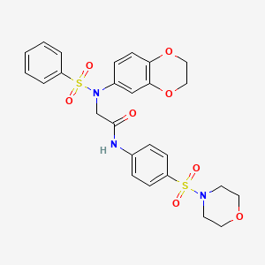 N~2~-(2,3-dihydro-1,4-benzodioxin-6-yl)-N~1~-[4-(4-morpholinylsulfonyl)phenyl]-N~2~-(phenylsulfonyl)glycinamide