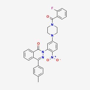 molecular formula C32H26FN5O4 B4100383 2-(5-{4-[(2-fluorophenyl)carbonyl]piperazin-1-yl}-2-nitrophenyl)-4-(4-methylphenyl)phthalazin-1(2H)-one 