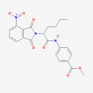 molecular formula C22H21N3O7 B410039 methyl 4-[(2-{4-nitro-1,3-dioxo-1,3-dihydro-2H-isoindol-2-yl}hexanoyl)amino]benzoate 