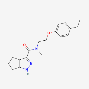 molecular formula C18H23N3O2 B4100398 N-[2-(4-ethylphenoxy)ethyl]-N-methyl-1,4,5,6-tetrahydrocyclopenta[c]pyrazole-3-carboxamide 