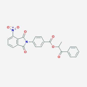 molecular formula C24H16N2O7 B410040 1-oxo-1-phenylpropan-2-yl 4-(4-nitro-1,3-dioxo-1,3-dihydro-2H-isoindol-2-yl)benzoate 
