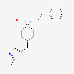 molecular formula C20H28N2OS B4100435 [1-[(2-methyl-1,3-thiazol-5-yl)methyl]-4-(3-phenylpropyl)-4-piperidinyl]methanol 