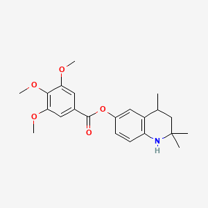 molecular formula C22H27NO5 B4100436 2,2,4-Trimethyl-1,2,3,4-tetrahydroquinolin-6-yl 3,4,5-trimethoxybenzoate 