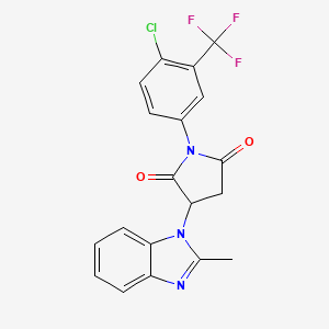 1-[4-chloro-3-(trifluoromethyl)phenyl]-3-(2-methyl-1H-benzimidazol-1-yl)pyrrolidine-2,5-dione