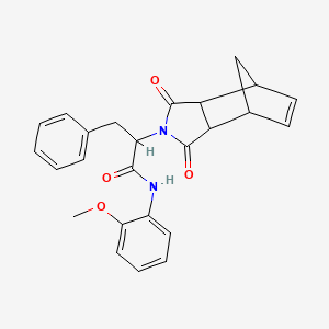 molecular formula C25H24N2O4 B4100475 2-(1,3-dioxo-1,3,3a,4,7,7a-hexahydro-2H-4,7-methanoisoindol-2-yl)-N-(2-methoxyphenyl)-3-phenylpropanamide 