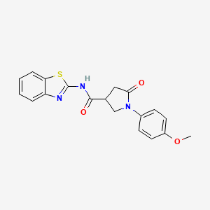 N-1,3-benzothiazol-2-yl-1-(4-methoxyphenyl)-5-oxo-3-pyrrolidinecarboxamide