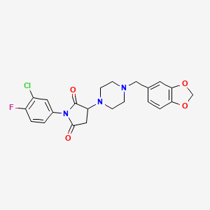 3-[4-(1,3-BENZODIOXOL-5-YLMETHYL)PIPERAZINO]-1-(3-CHLORO-4-FLUOROPHENYL)DIHYDRO-1H-PYRROLE-2,5-DIONE