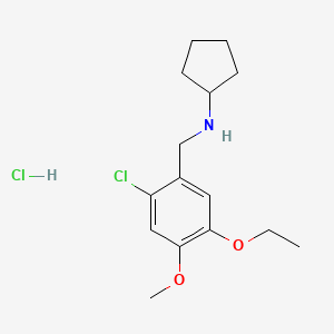 molecular formula C15H23Cl2NO2 B4100515 N-[(2-chloro-5-ethoxy-4-methoxyphenyl)methyl]cyclopentanamine;hydrochloride 