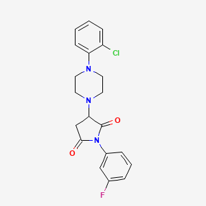 3-[4-(2-CHLOROPHENYL)PIPERAZINO]-1-(3-FLUOROPHENYL)DIHYDRO-1H-PYRROLE-2,5-DIONE