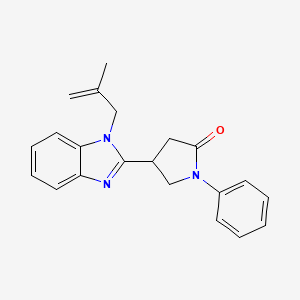 molecular formula C21H21N3O B4100543 4-[1-(2-methyl-2-propen-1-yl)-1H-benzimidazol-2-yl]-1-phenyl-2-pyrrolidinone 