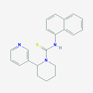 molecular formula C21H21N3S B4100557 N-(Naphthalen-1-YL)-2-(pyridin-3-YL)piperidine-1-carbothioamide 