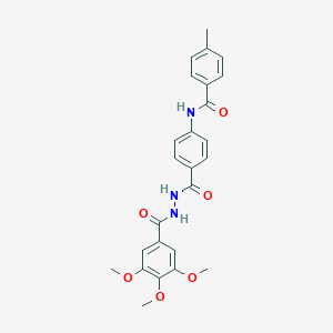 molecular formula C25H25N3O6 B410058 4-methyl-N-(4-{[2-(3,4,5-trimethoxybenzoyl)hydrazino]carbonyl}phenyl)benzamide 