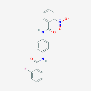 molecular formula C20H14FN3O4 B4100590 2-fluoro-N-{4-[(2-nitrobenzoyl)amino]phenyl}benzamide 