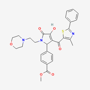 methyl 4-[4-hydroxy-3-(4-methyl-2-phenyl-1,3-thiazole-5-carbonyl)-1-(2-morpholin-4-ylethyl)-5-oxo-2H-pyrrol-2-yl]benzoate