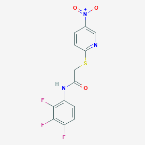 2-[(5-nitro-2-pyridinyl)thio]-N-(2,3,4-trifluorophenyl)acetamide