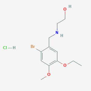 2-[(2-Bromo-5-ethoxy-4-methoxyphenyl)methylamino]ethanol;hydrochloride