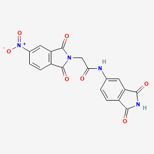 molecular formula C18H10N4O7 B4100683 N-(1,3-dioxo-2,3-dihydro-1H-isoindol-5-yl)-2-(5-nitro-1,3-dioxo-1,3-dihydro-2H-isoindol-2-yl)acetamide 