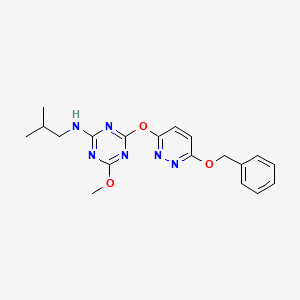 4-{[6-(benzyloxy)-3-pyridazinyl]oxy}-N-isobutyl-6-methoxy-1,3,5-triazin-2-amine