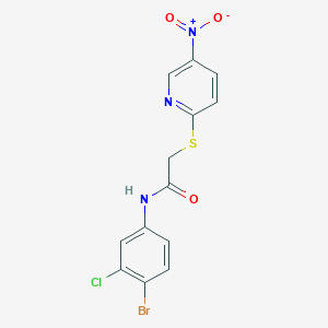 N-(4-bromo-3-chlorophenyl)-2-[(5-nitro-2-pyridinyl)thio]acetamide