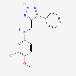 molecular formula C16H15ClN4O B4100728 (3-chloro-4-methoxyphenyl)[(4-phenyl-1H-1,2,3-triazol-5-yl)methyl]amine 