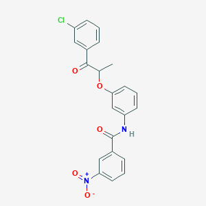 N-(3-{[1-(3-chlorophenyl)-1-oxopropan-2-yl]oxy}phenyl)-3-nitrobenzamide