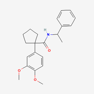 1-(3,4-dimethoxyphenyl)-N-(1-phenylethyl)cyclopentanecarboxamide