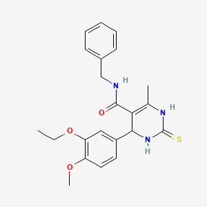 molecular formula C22H25N3O3S B4100798 N-benzyl-4-(3-ethoxy-4-methoxyphenyl)-6-methyl-2-thioxo-1,2,3,4-tetrahydro-5-pyrimidinecarboxamide 