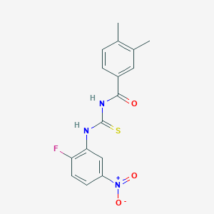molecular formula C16H14FN3O3S B410082 N-(3,4-dimethylbenzoyl)-N'-{2-fluoro-5-nitrophenyl}thiourea 