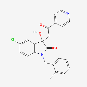 molecular formula C23H19ClN2O3 B4100830 5-chloro-3-hydroxy-1-(2-methylbenzyl)-3-[2-oxo-2-(pyridin-4-yl)ethyl]-1,3-dihydro-2H-indol-2-one 