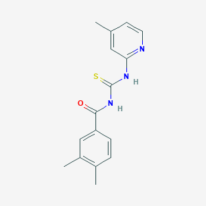 molecular formula C16H17N3OS B410085 3,4-dimethyl-N-[(4-methylpyridin-2-yl)carbamothioyl]benzamide 