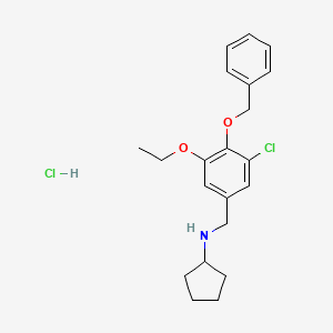 molecular formula C21H27Cl2NO2 B4100852 N-[4-(benzyloxy)-3-chloro-5-ethoxybenzyl]cyclopentanamine hydrochloride 