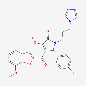 5-(4-fluorophenyl)-3-hydroxy-1-[3-(1H-imidazol-1-yl)propyl]-4-(7-methoxy-1-benzofuran-2-carbonyl)-2,5-dihydro-1H-pyrrol-2-one