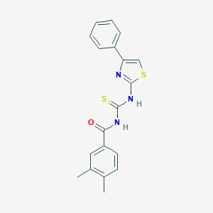 molecular formula C19H17N3OS2 B410087 1-(3,4-Dimethyl-benzoyl)-3-(4-phenyl-thiazol-2-yl)-thiourea 