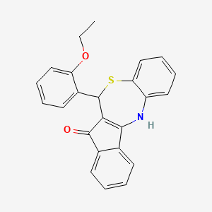 molecular formula C24H19NO2S B4100896 6-(2-ethoxyphenyl)-6,12-dihydro-5H-benzo[b]indeno[1,2-e][1,4]thiazepin-5-one 